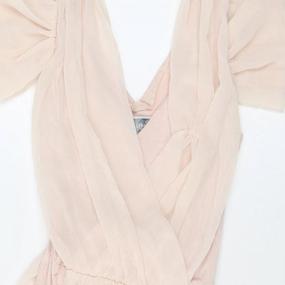 Lipsy Womens Pink Polyester Mini Size 6 V-Neck Pullover