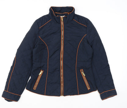 Womens UK Size 12 H&M Blue Quilted Coat