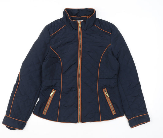 Womens UK Size 12 H&M Blue Quilted Coat