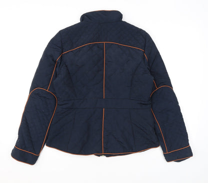 Womens UK Size 12 H&M Blue Quilted Coat