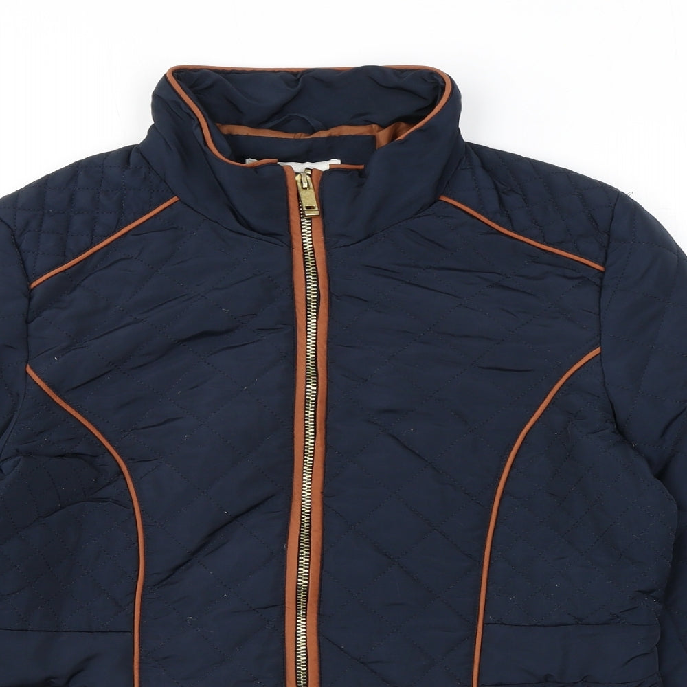 Womens UK Size 12 H&M Blue Quilted Coat