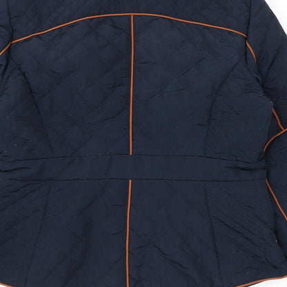 Womens UK Size 12 H&M Blue Quilted Coat