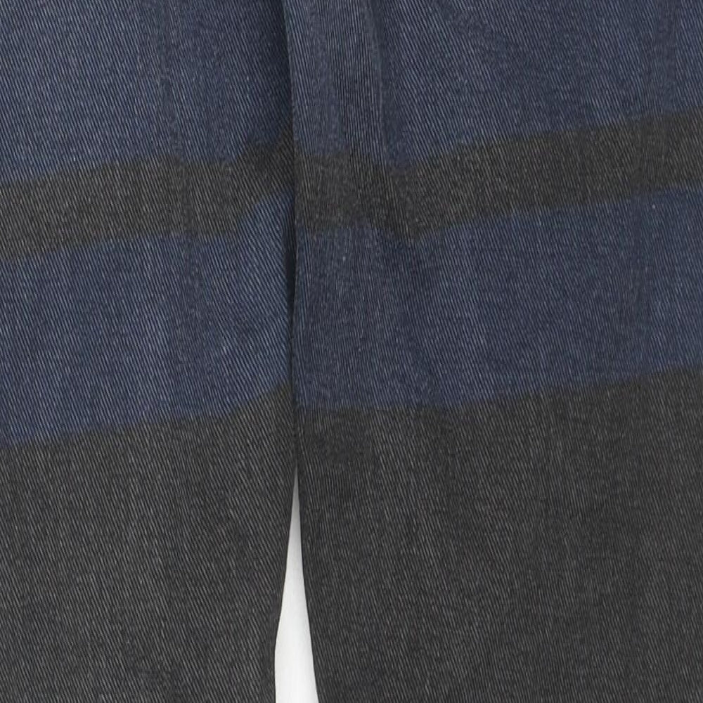 H&M Mens Black Striped Cotton Skinny Jeans Size 31 in L32 in Regular Zip