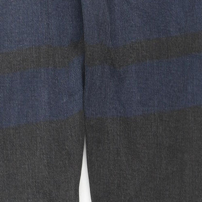 H&M Mens Black Striped Cotton Skinny Jeans Size 31 in L32 in Regular Zip