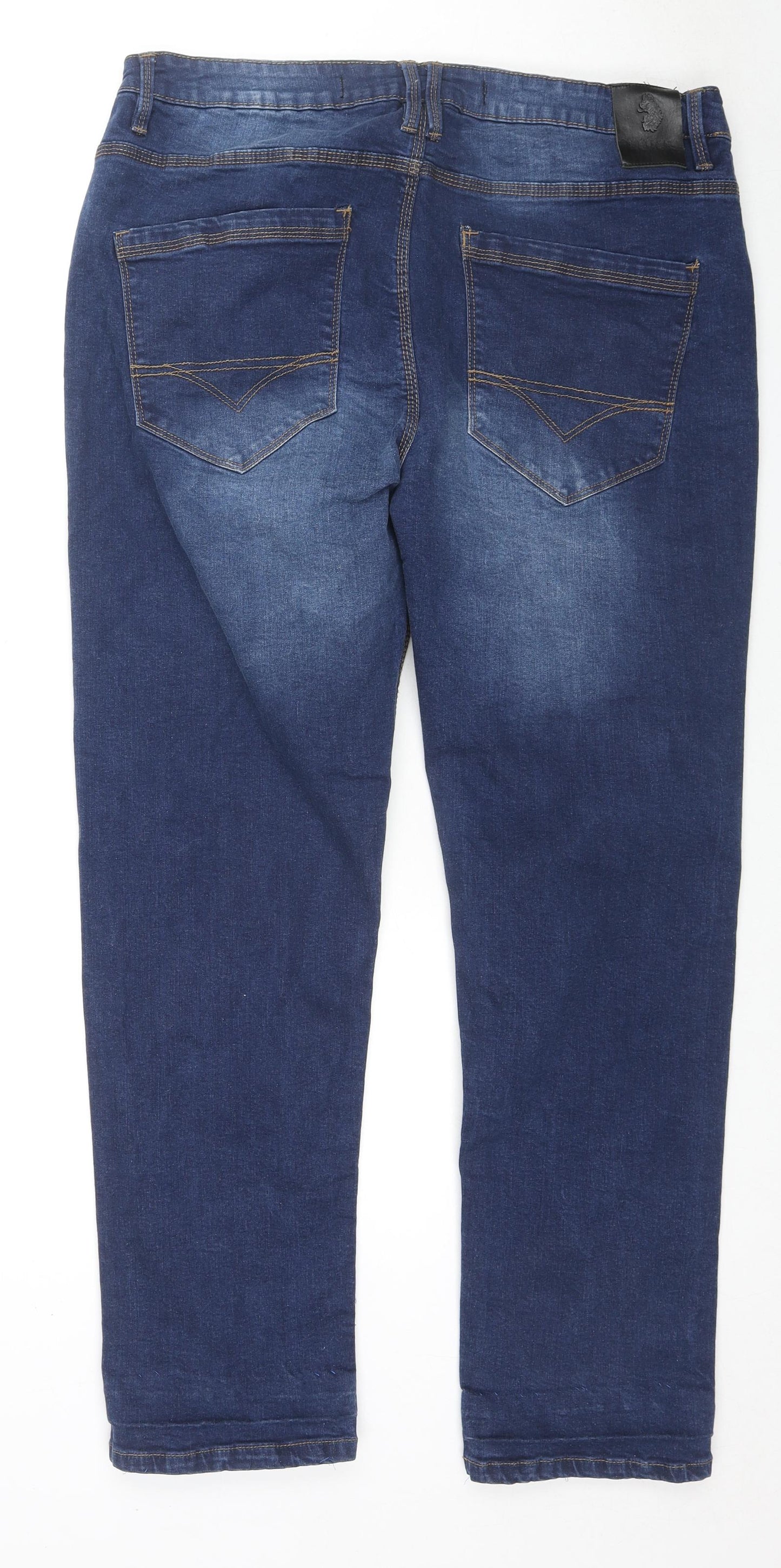 Luke Womens Blue Cotton Straight Jeans Size 38 in L30 in Regular Zip
