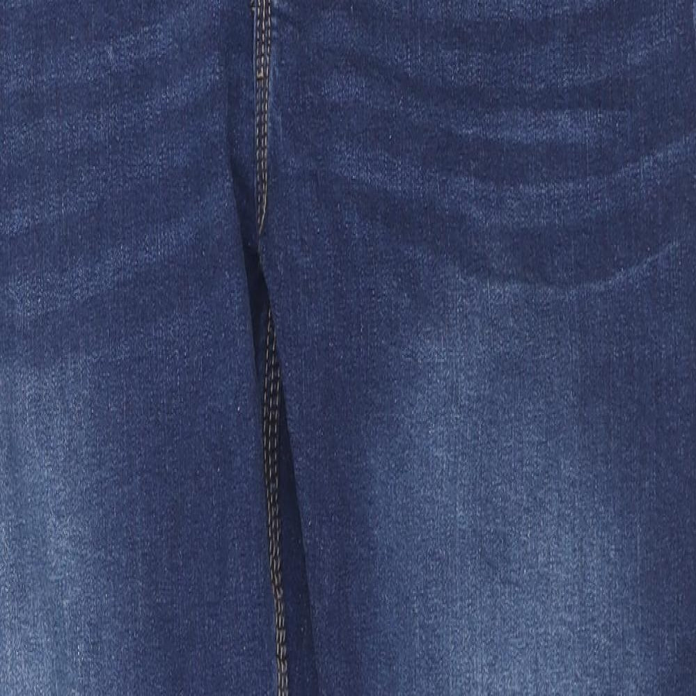 Luke Womens Blue Cotton Straight Jeans Size 38 in L30 in Regular Zip