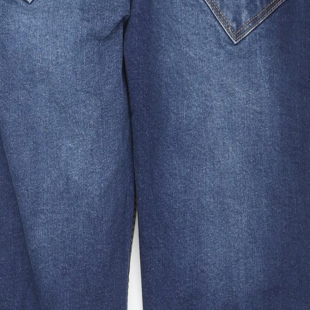 Luke Womens Blue Cotton Straight Jeans Size 38 in L30 in Regular Zip