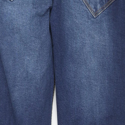 Luke Womens Blue Cotton Straight Jeans Size 38 in L30 in Regular Zip