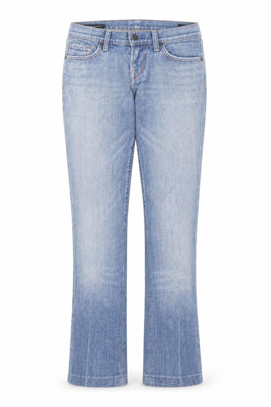 Jerome Dahan Womens Blue Cotton Bootcut Jeans Size 28 in L27 in Regular Zip