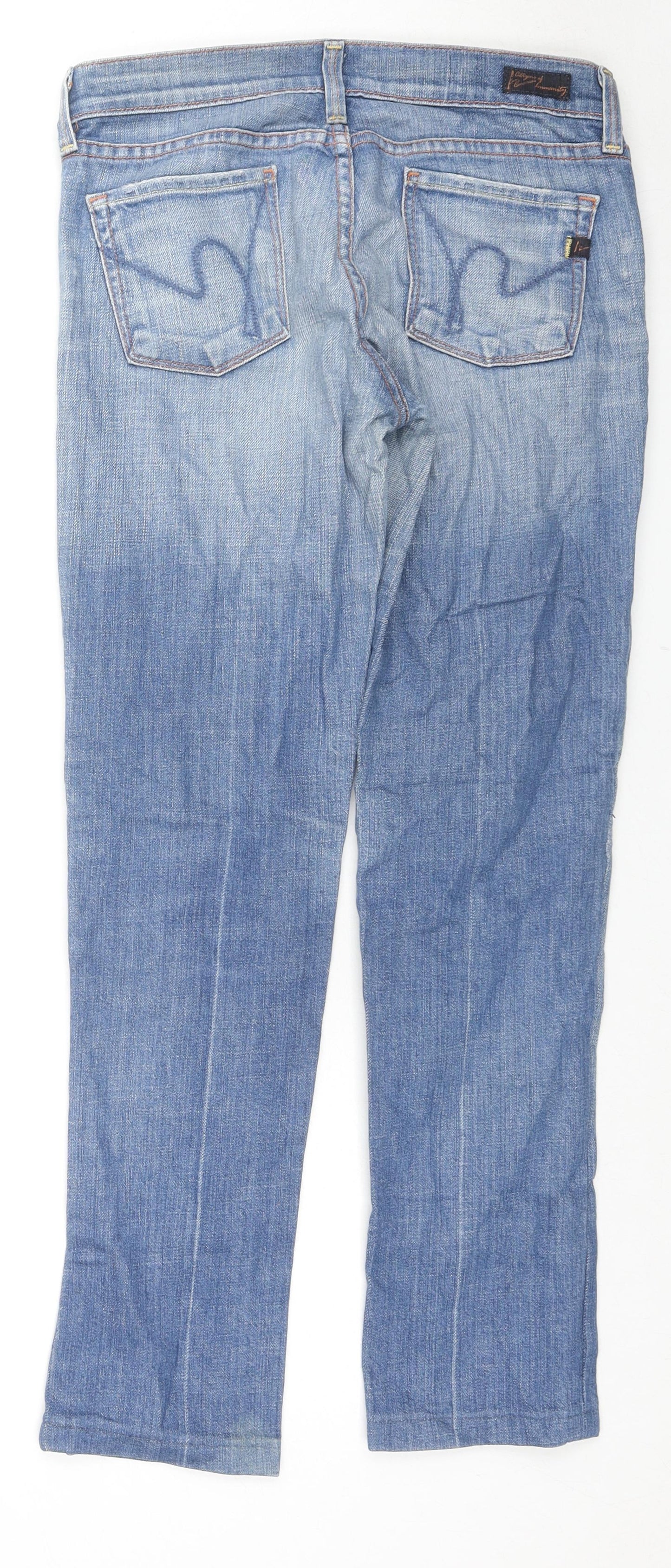 Jerome Dahan Womens Blue Cotton Bootcut Jeans Size 28 in L27 in Regular Zip