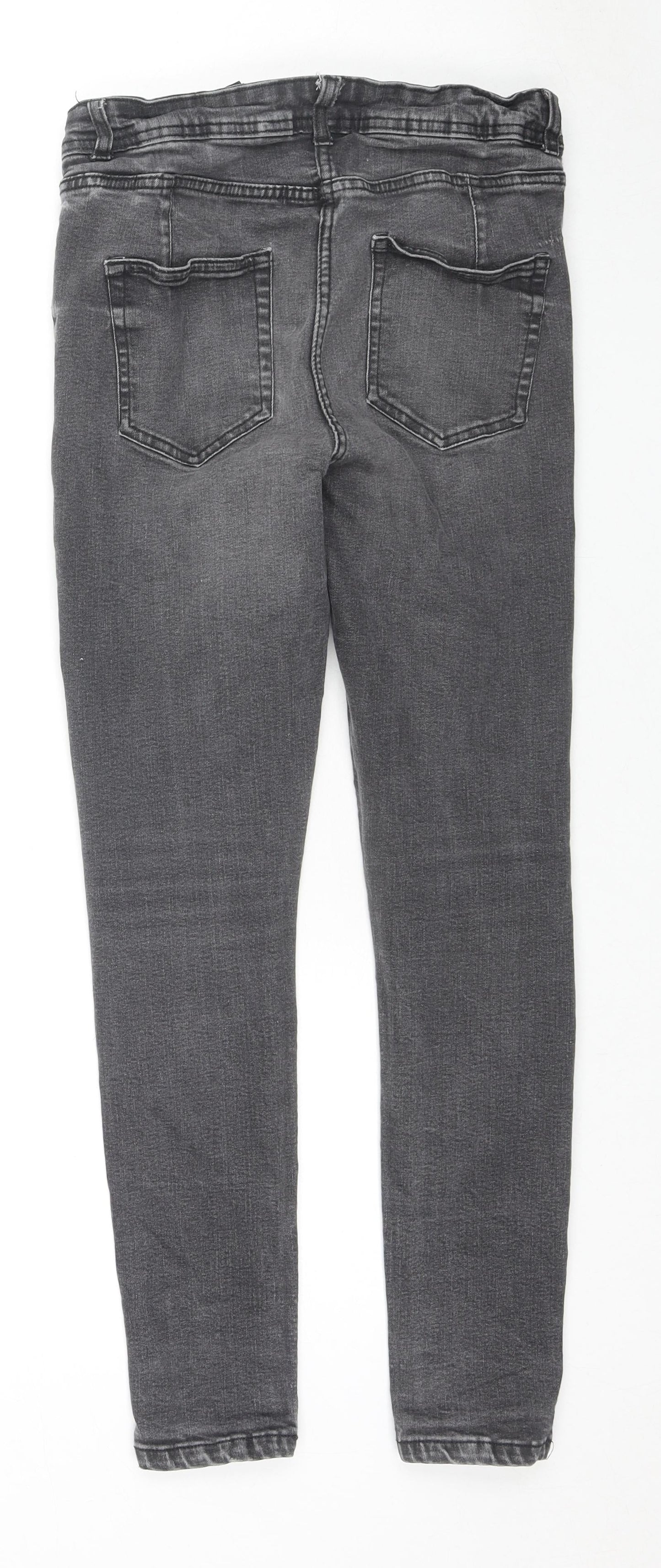 NEXT Womens Black Cotton Skinny Jeans Size 10 L27 in Regular Zip