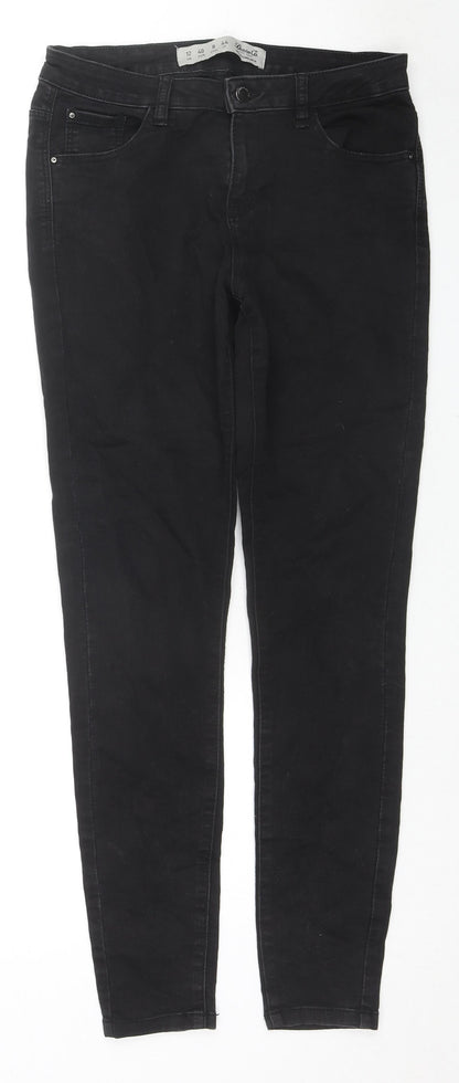 Denim & Co. Womens Black Cotton Skinny Jeans Size 12 L29 in Regular Zip