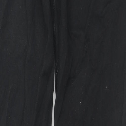 Topman Mens Black Cotton Trousers Size 32 in L30 in Regular Zip