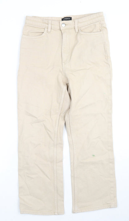 Womens UK Size 12 Lindex Regular Fit Straight Beige Jeans