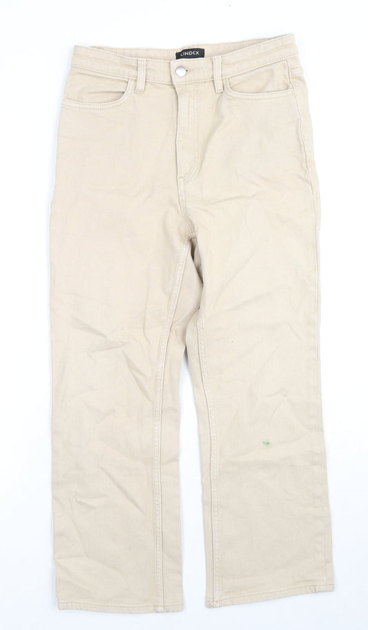 Womens UK Size 12 Lindex Regular Fit Straight Beige Jeans