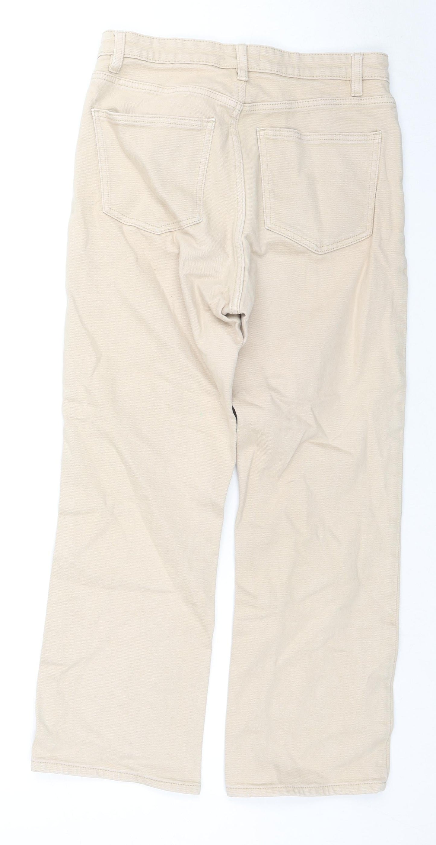 Womens UK Size 12 Lindex Regular Fit Straight Beige Jeans
