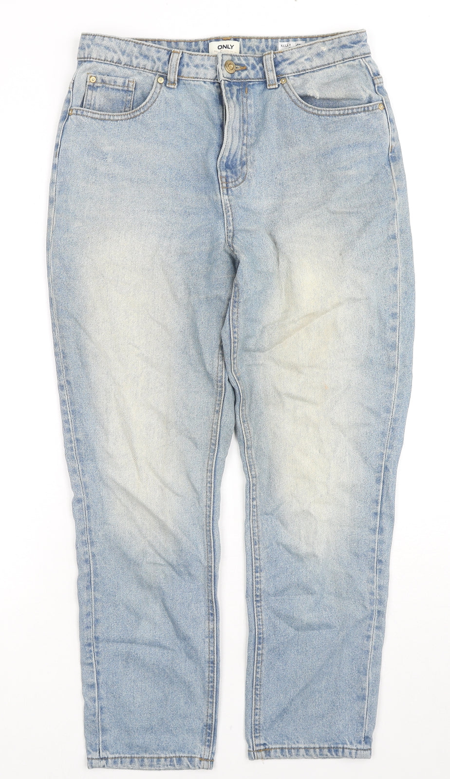 Only Womens Blue Cotton Straight Jeans Size 32 in L28 in Regular Zip