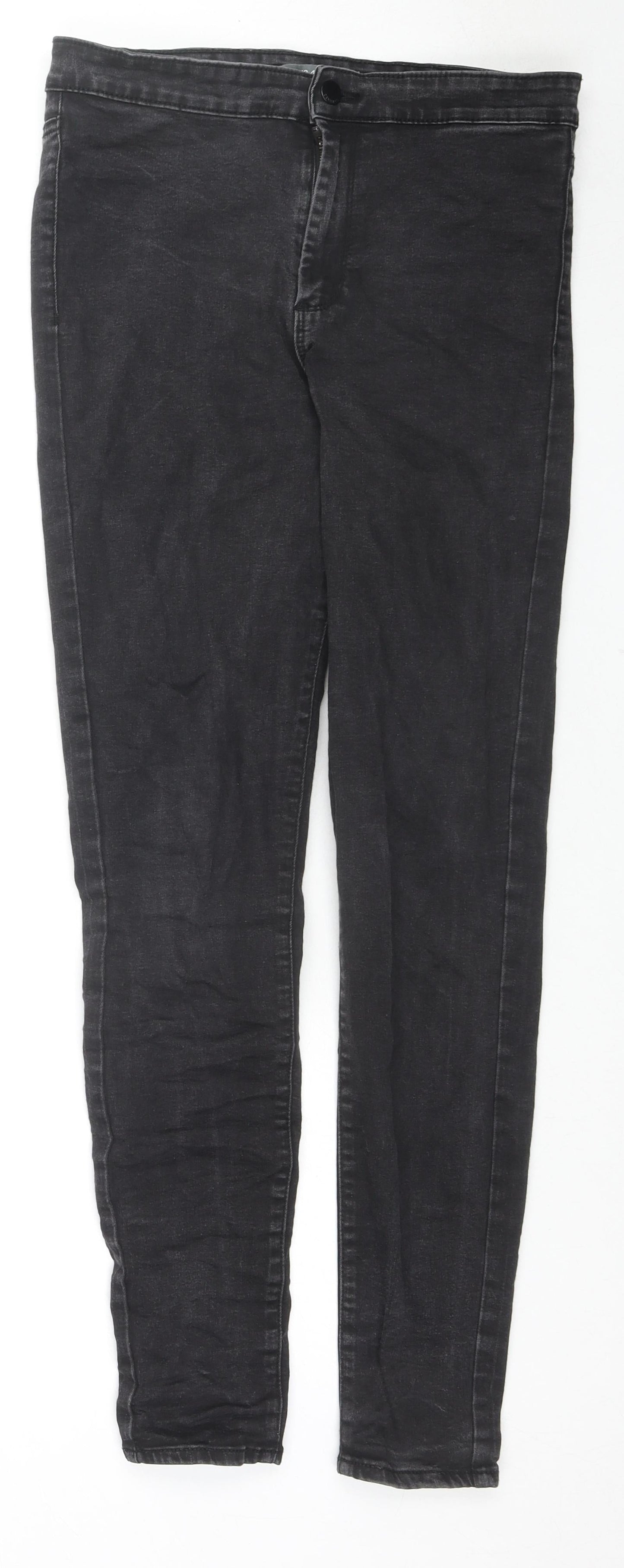 Denim & Co. Womens Black Cotton Skinny Jeans Size 14 L28 in Regular Zip