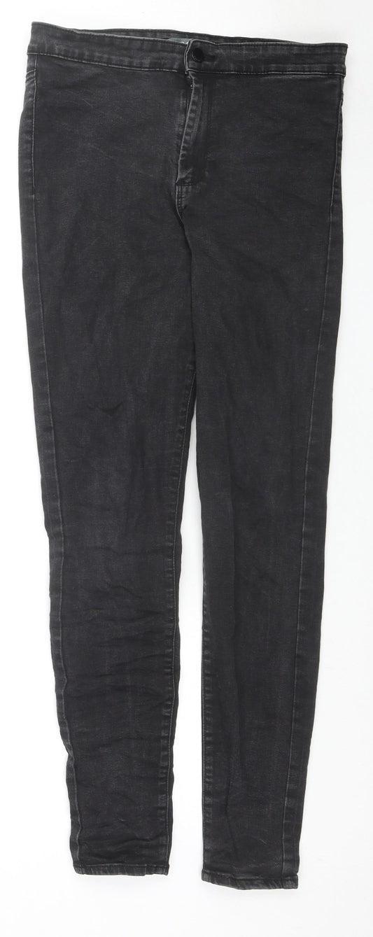 Denim & Co. Womens Black Cotton Skinny Jeans Size 14 L28 in Regular Zip