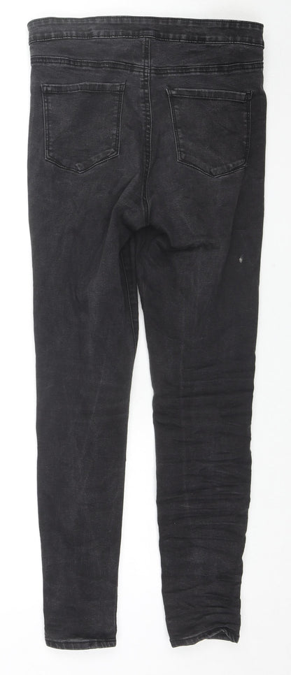 Denim & Co. Womens Black Cotton Skinny Jeans Size 14 L28 in Regular Zip