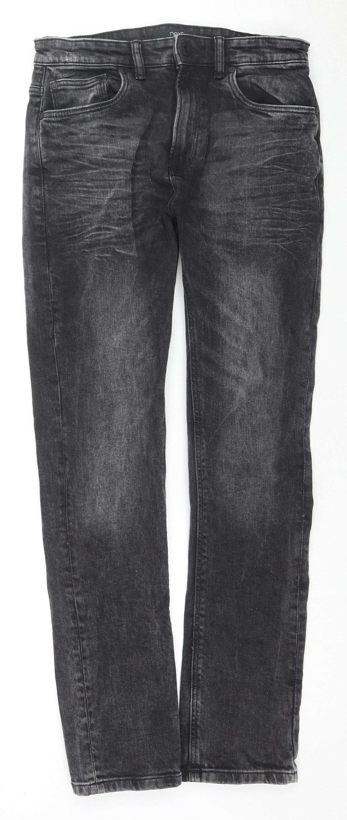 Mens UK Size 30 in NEXT Regular Fit Skinny Black Jeans