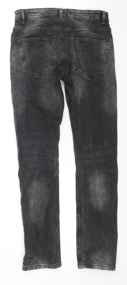 Mens UK Size 30 in NEXT Regular Fit Skinny Black Jeans