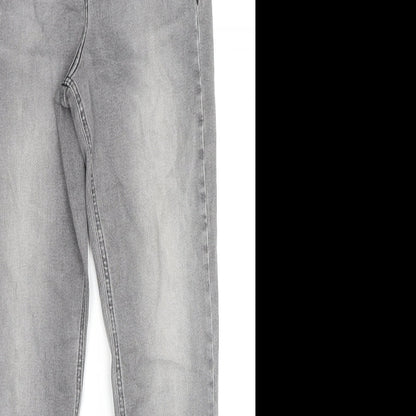 Topshop Womens Grey Cotton Skinny Jeans Size 26 L32 in Regular Zip