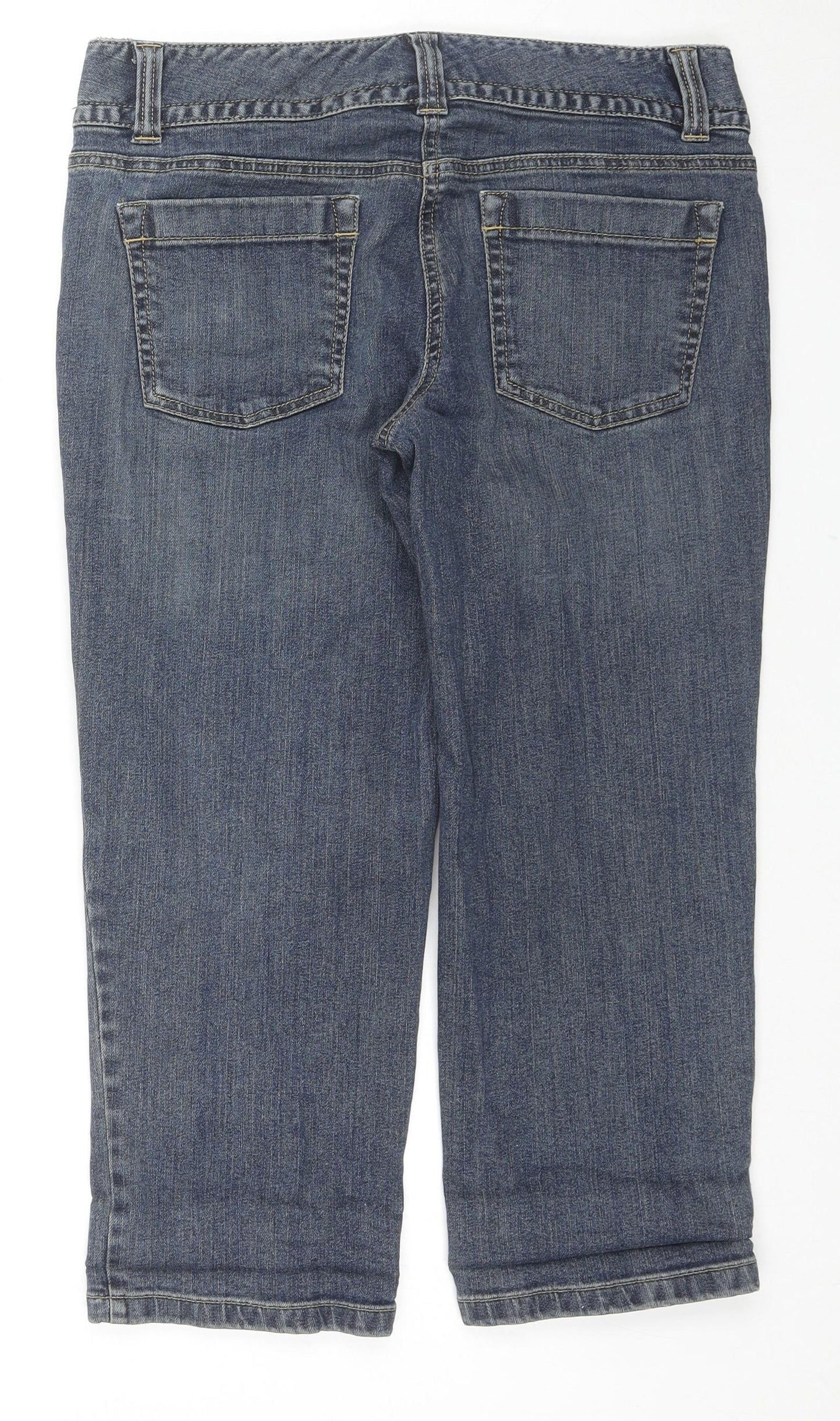 Ann Taylor Womens Blue Cotton Straight Jeans Size 6 L22 in Slim Zip