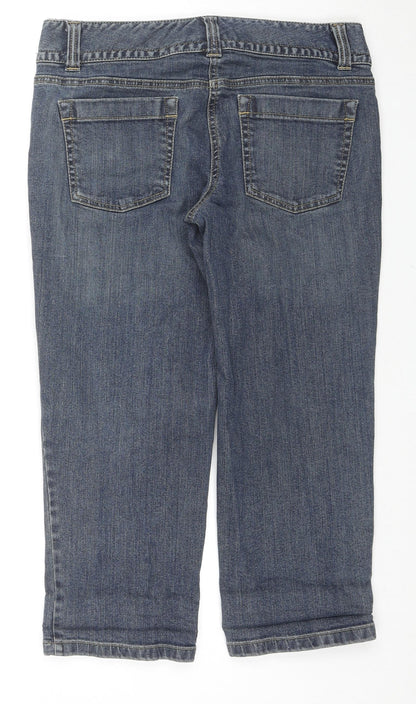Ann Taylor Womens Blue Cotton Straight Jeans Size 6 L22 in Slim Zip