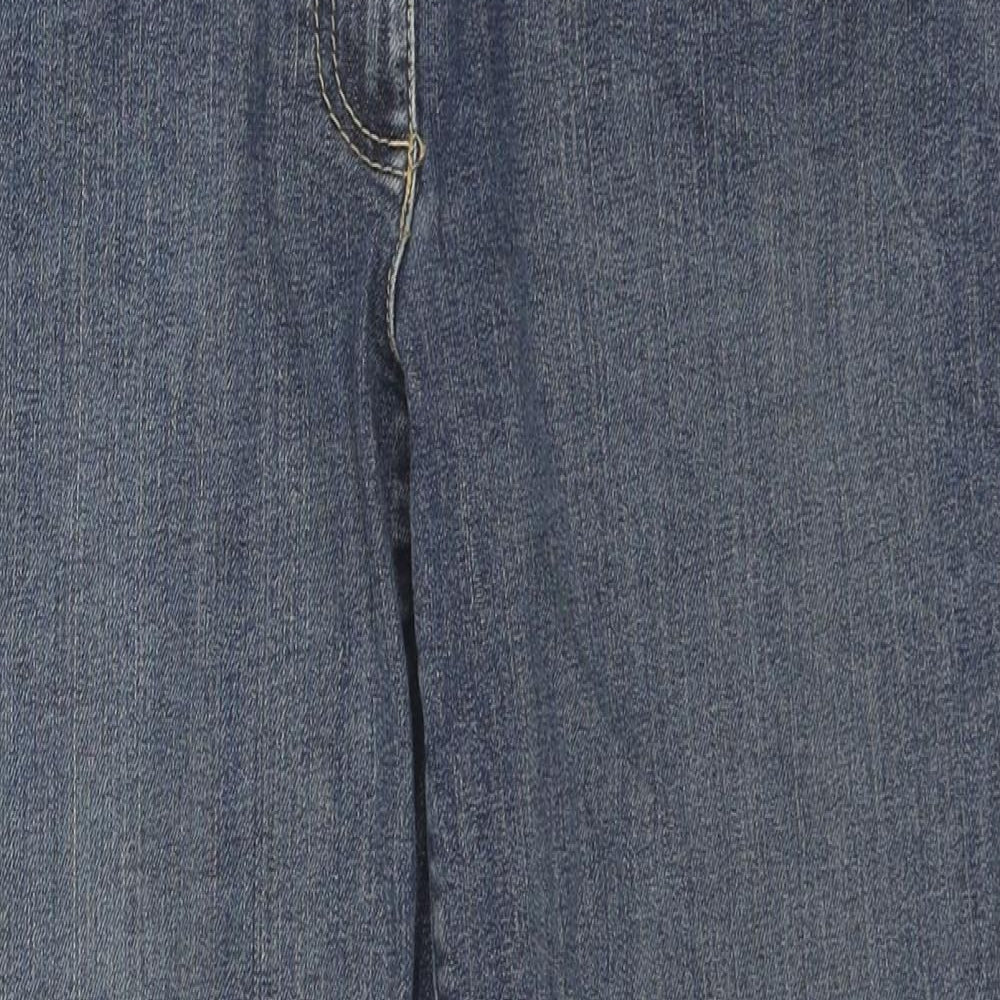 Ann Taylor Womens Blue Cotton Straight Jeans Size 6 L22 in Slim Zip