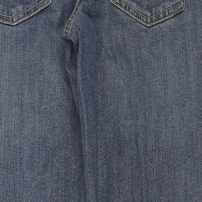 Ann Taylor Womens Blue Cotton Straight Jeans Size 6 L22 in Slim Zip