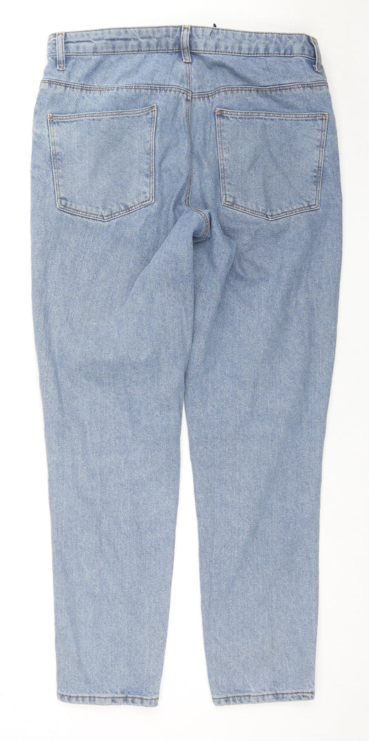 ASOS Mens Blue Cotton Straight Jeans Size 32 in L34 in Regular Zip