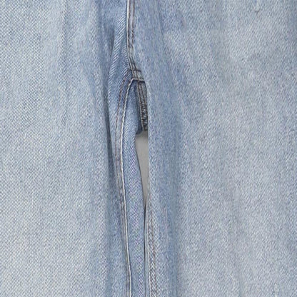 ASOS Mens Blue Cotton Straight Jeans Size 32 in L34 in Regular Zip