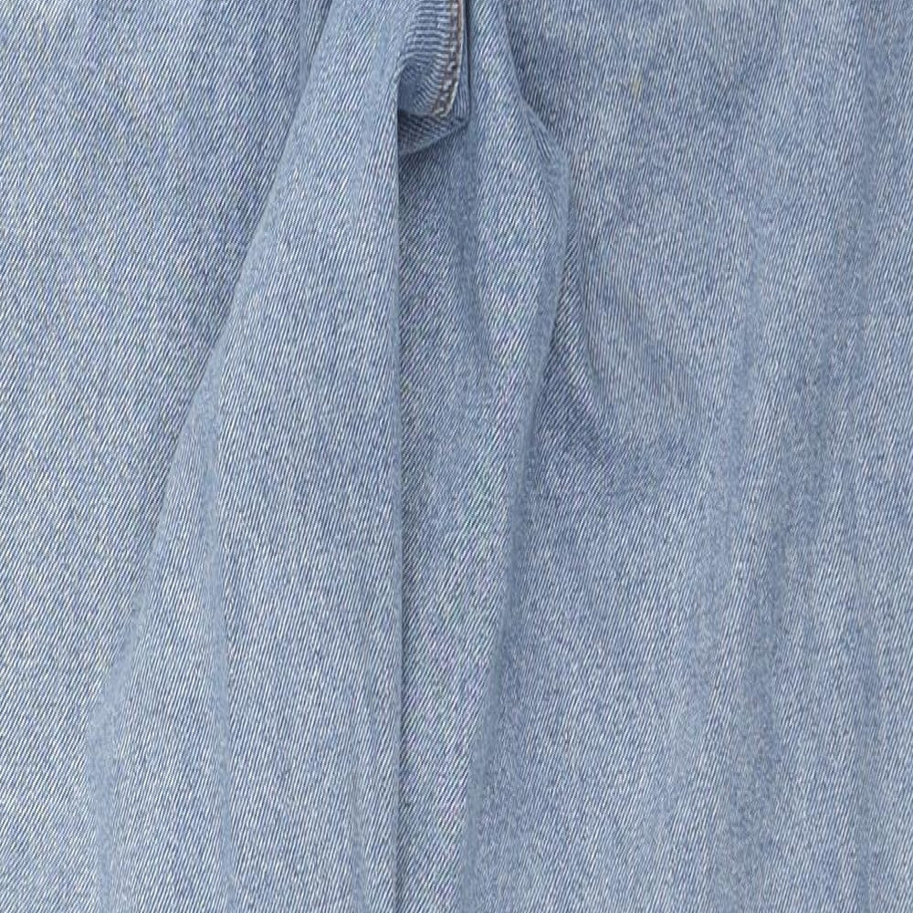 ASOS Mens Blue Cotton Straight Jeans Size 32 in L34 in Regular Zip