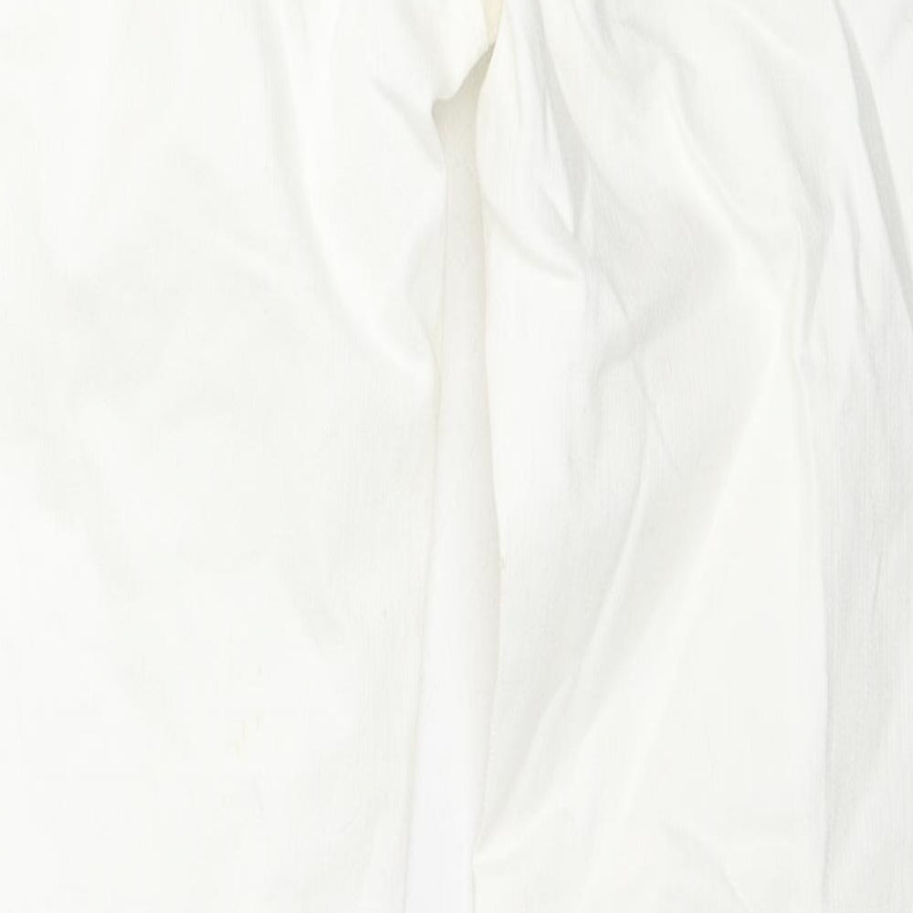 Oasis Womens White Cotton Straight Jeans Size 12 L31 in Regular Zip