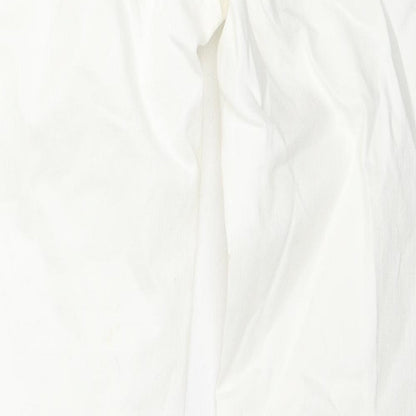 Oasis Womens White Cotton Straight Jeans Size 12 L31 in Regular Zip