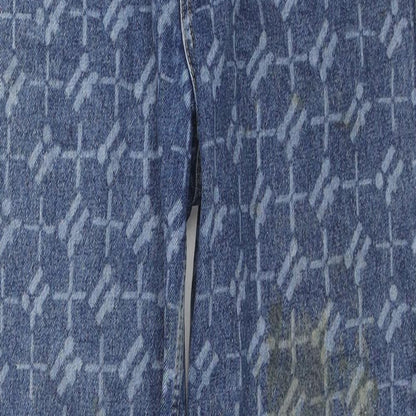 BDG Womens Blue Geometric Cotton Boyfriend Jeans Size 27 in L31 in Regular Zip