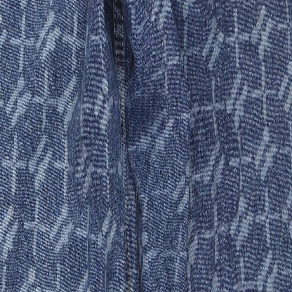 BDG Womens Blue Geometric Cotton Boyfriend Jeans Size 27 in L31 in Regular Zip