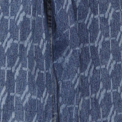 BDG Womens Blue Geometric Cotton Boyfriend Jeans Size 27 in L31 in Regular Zip