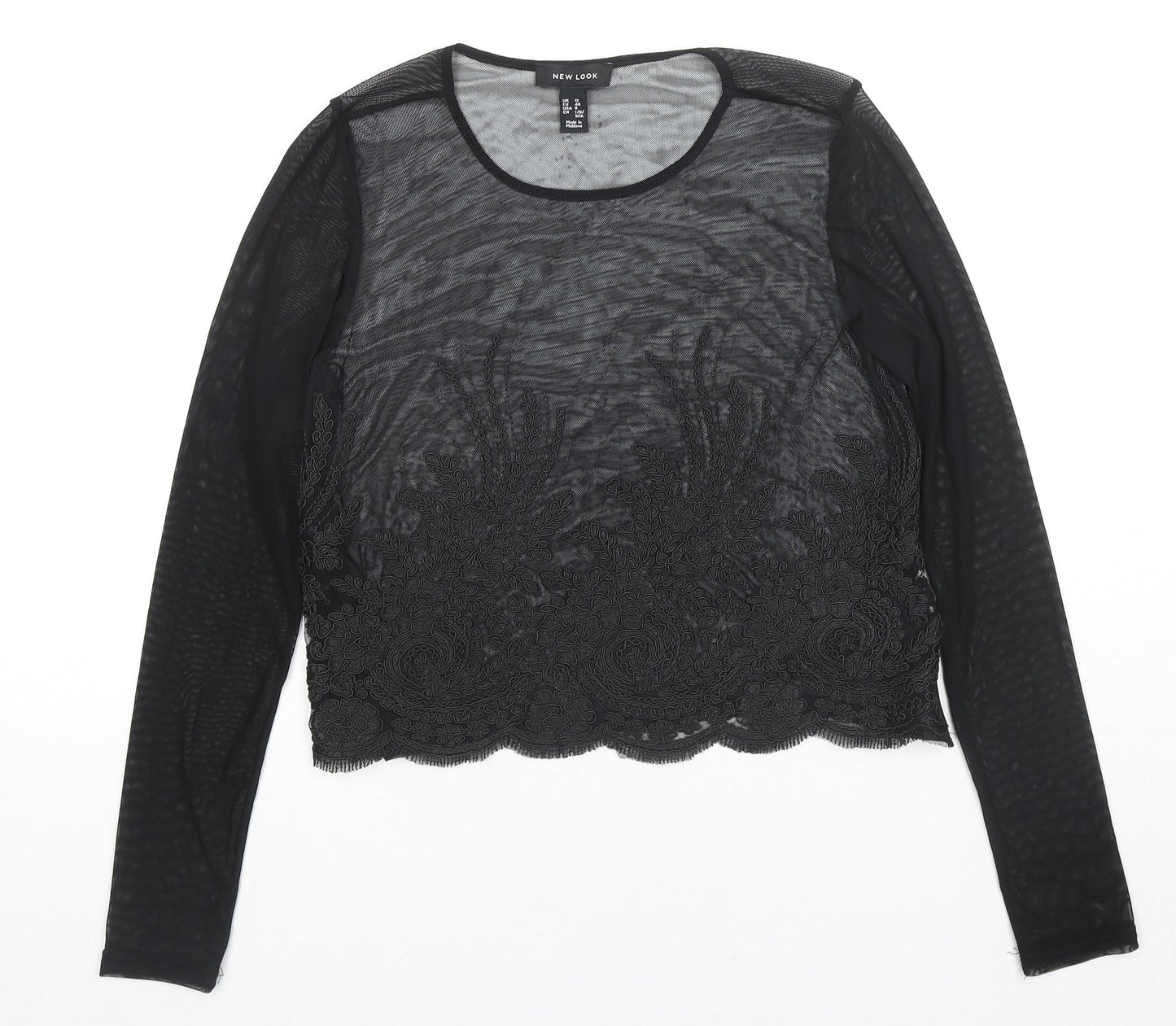 Womens UK Size 12 New Look Black Basic Blouse