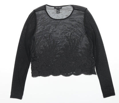 Womens UK Size 12 New Look Black Basic Blouse