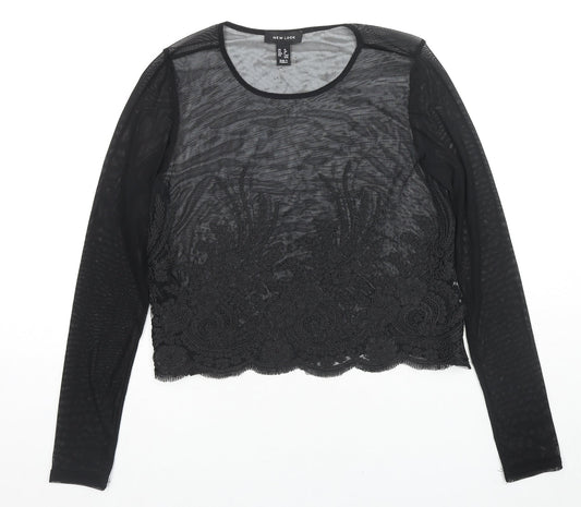 Womens UK Size 12 New Look Black Basic Blouse