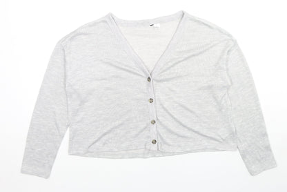 Womens UK Size M H&M Grey Cardigan Jumper