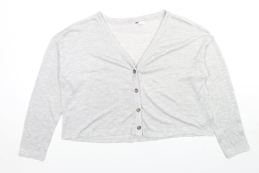Womens UK Size M H&M Grey Cardigan Jumper