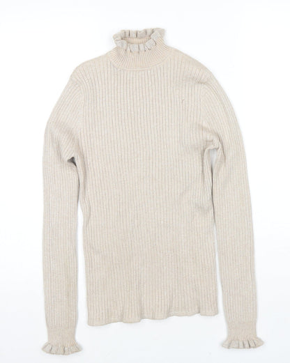 Womens UK Size S CC Fashion Beige Pullover Jumper