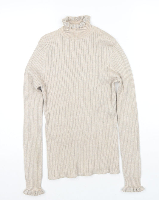 Womens UK Size S CC Fashion Beige Pullover Jumper