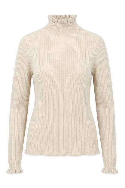 Country Casuals Womens Beige High Neck Viscose Pullover Jumper Size S