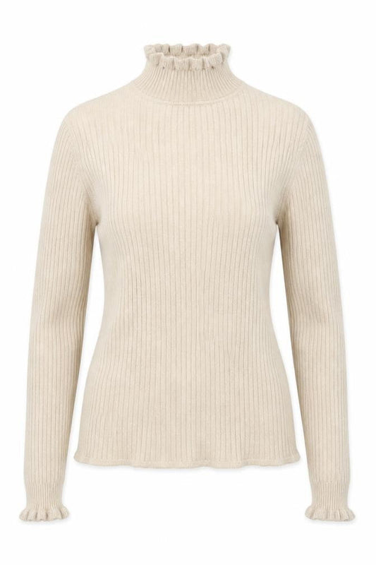 Country Casuals Womens Beige High Neck Viscose Pullover Jumper Size S