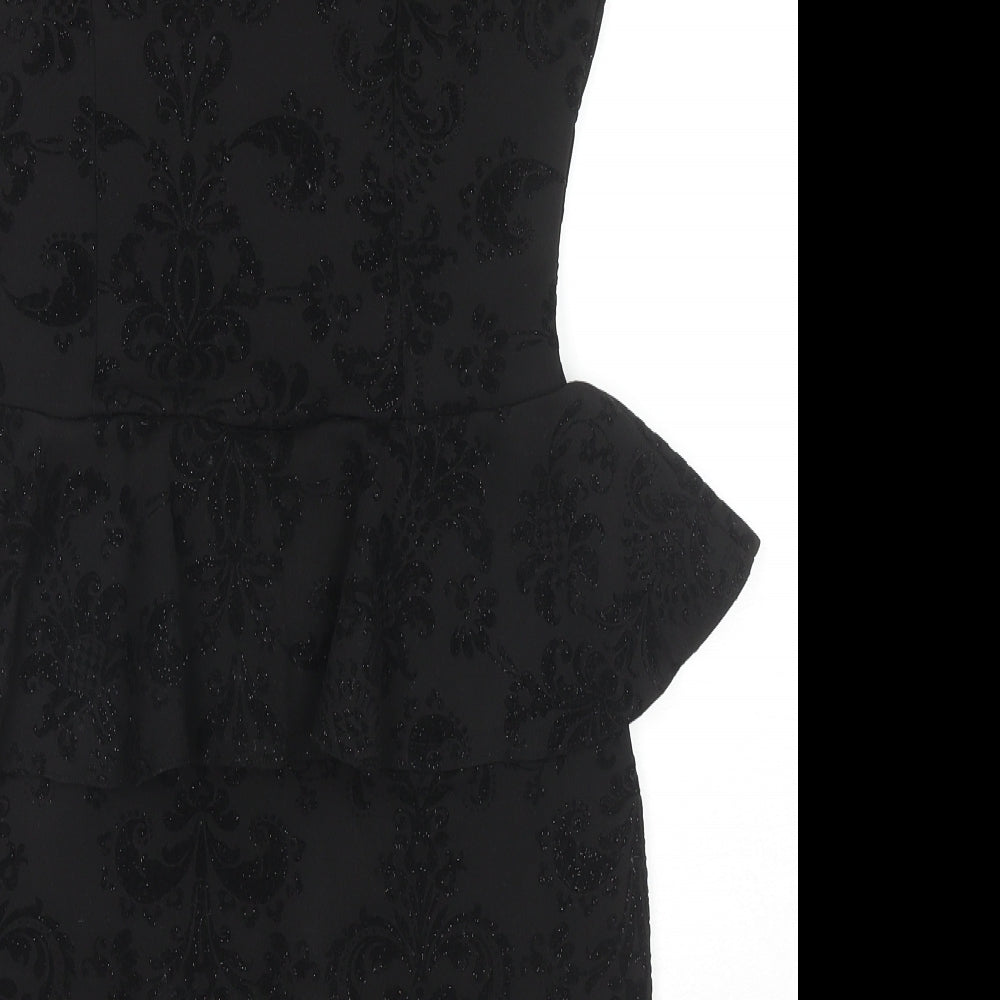 PINK Womens Black Cotton A-Line Size 10 Round Neck Pullover