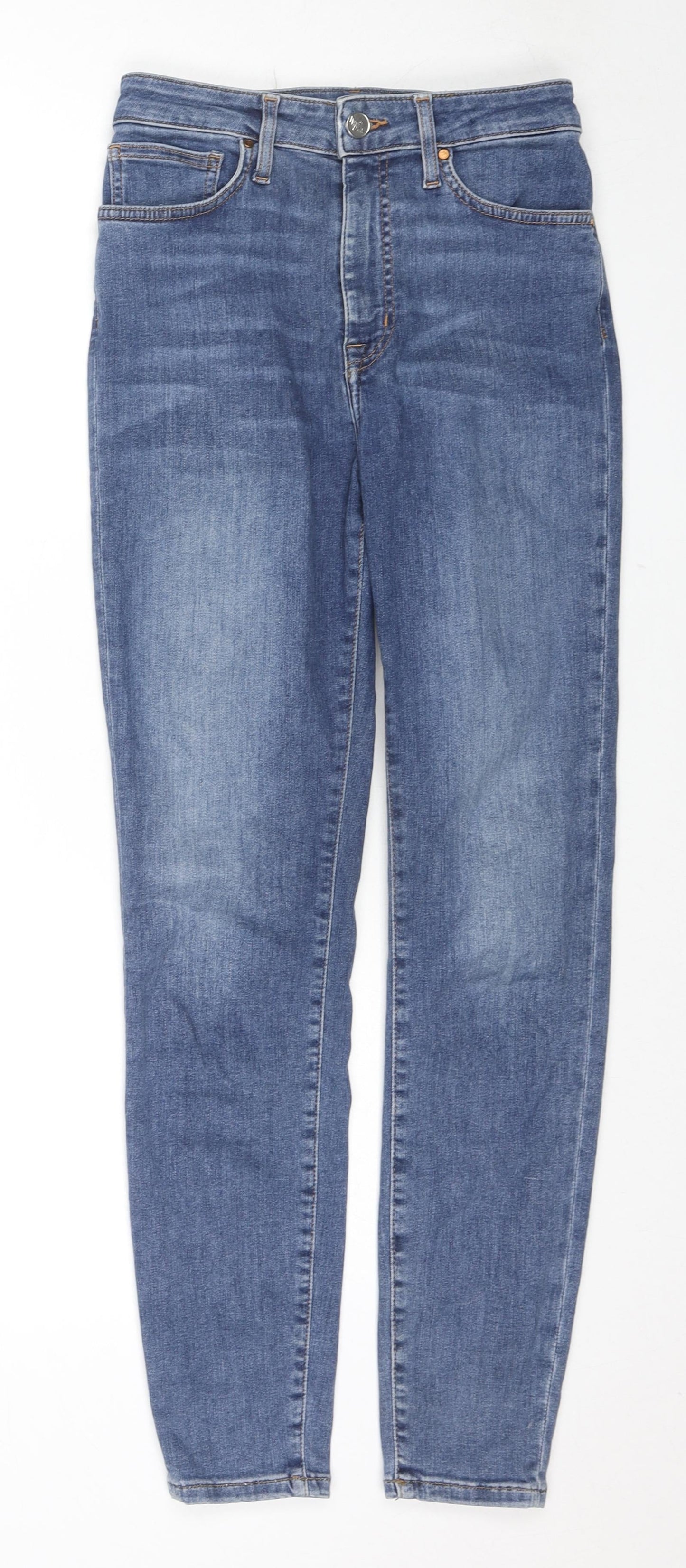 Never Denim Mens Blue Cotton Skinny Jeans Size S L28 in Regular Zip